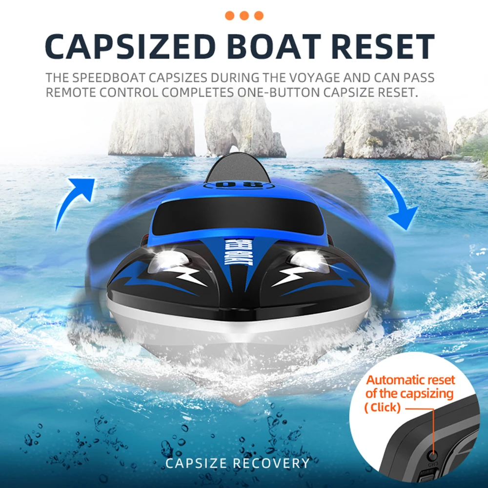 HJ808 RC Boat 2.4 Ghz 25 km/h High-Speed Remote Control Racing Ship Water Speed Boat Kids Model Toy 3