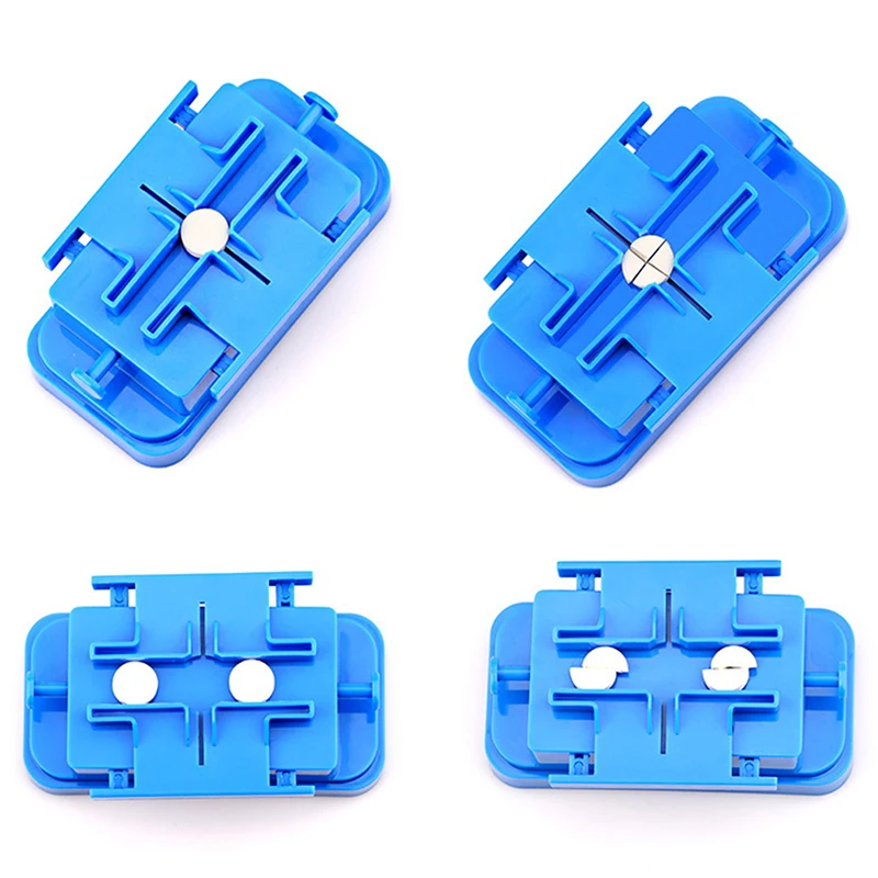 1/4 1/2 Pill Cutter Multiple Pill Splitter Stainless Steel Blade Quartering For Round Oblong Pills Tablet Cutter Splitter Blue