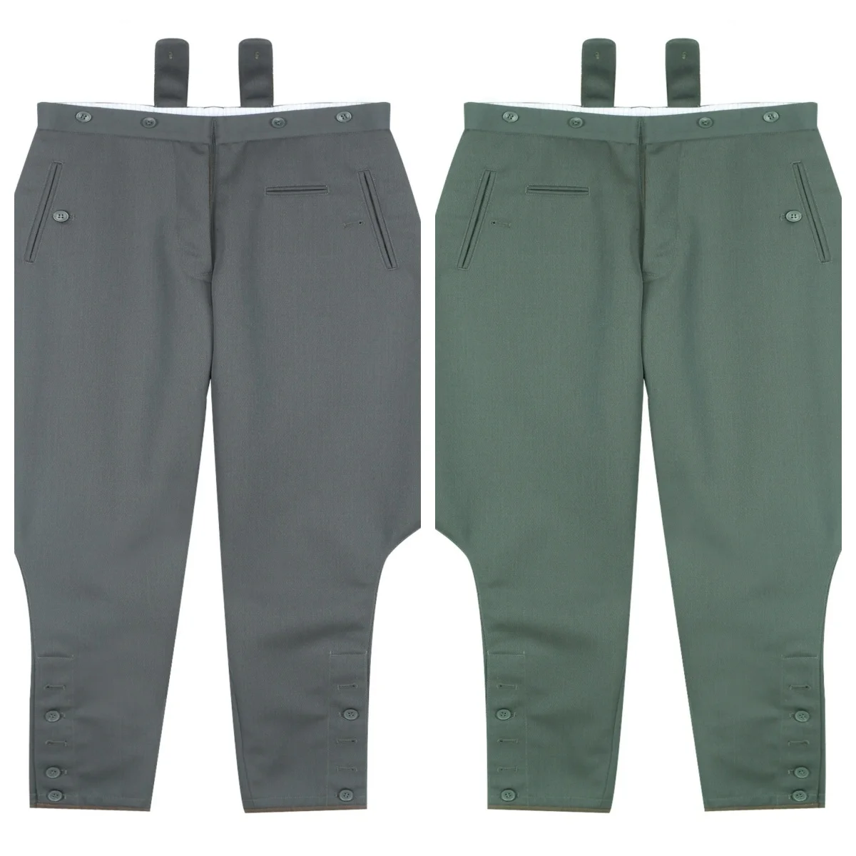 

EMD Grey and green riding pants twill