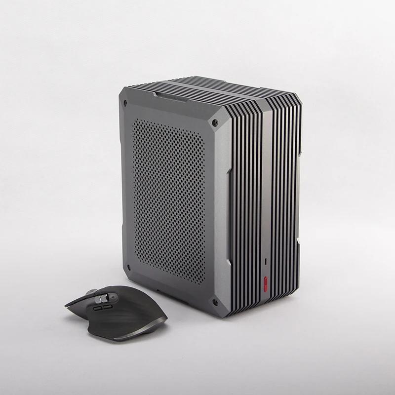 Small 1U power supply A4miniITX empty chassis aluminum alloy desktop computer DIY mini game office PC