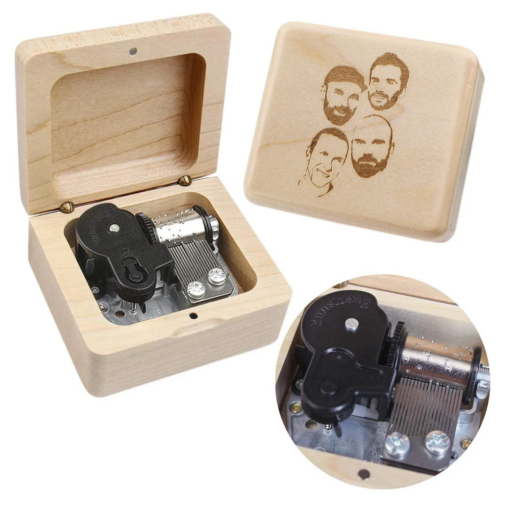 SOFTALK Solid Wood Coldplay-yellow Music Box Birthday, Christmas