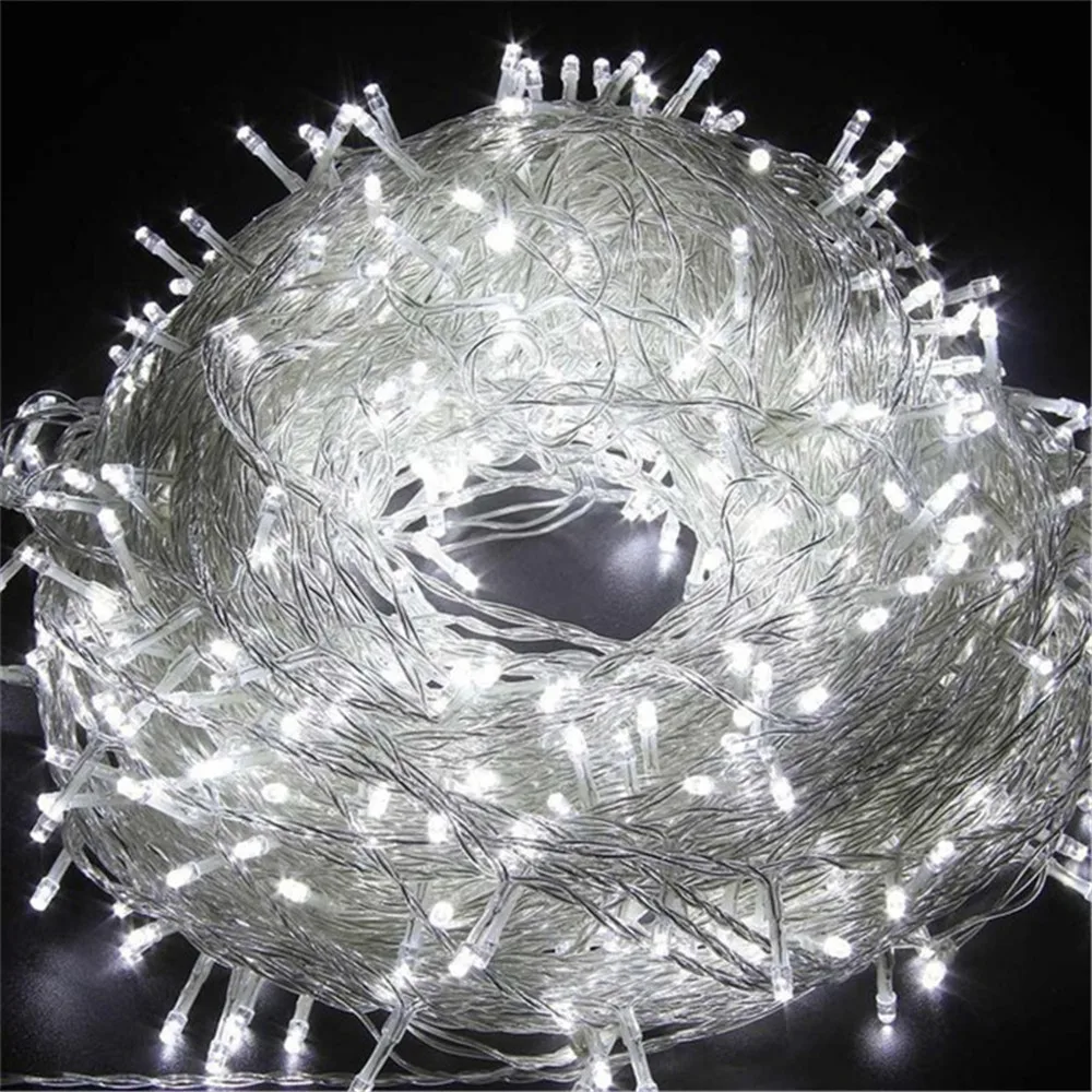 thumbnail image 1 of Cadena de luces LED navideñas de 5 m, 10 m, 20 m, 30 m, 50 m y 100 m, 8 modos, para patio, bodas, fiestas y festividades, 1 of 5