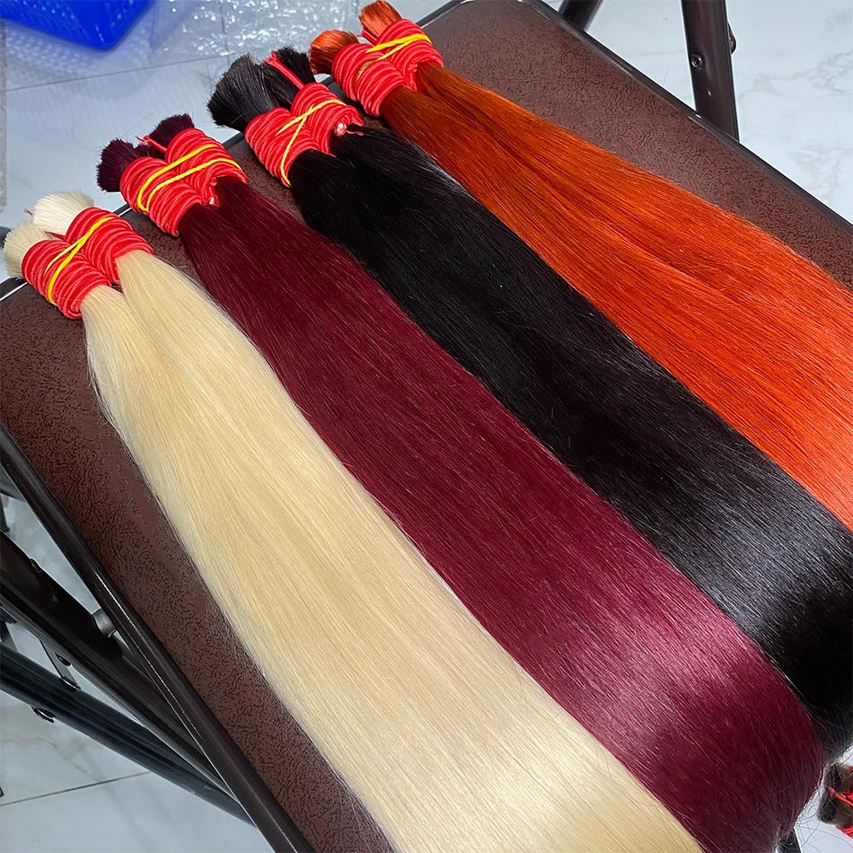 Virgin Slavic Hair Natural Human Hair Mixed Color Remy Human Hair Slavic Super Soft Hair Bulk hair Silky Straight Brazilian Hair human hair extensions