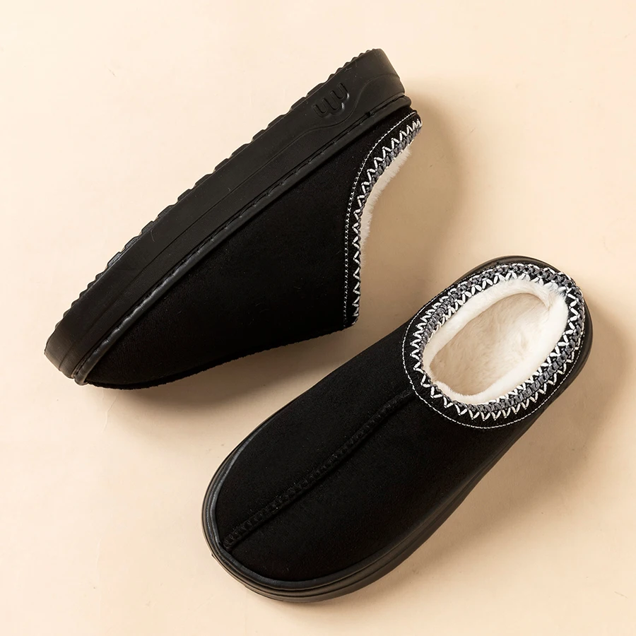 Men's Winter Slippers Fashion Indoor Leisure Warm Soft Sole Outdoor Anti-slip Comfort Women Home Fuzzy Fur Shoes Couple — view 5