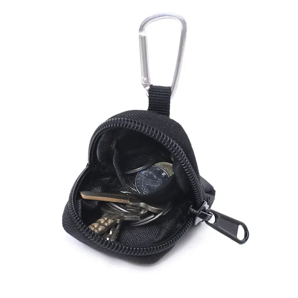 Mini Tactical EDC Pouch Key Wallet Holder Men Coin Purses Pouch Bag Keychain Zipper Pocket Outdoor Car Keys Earphone Storage Bag, camping storage bag
