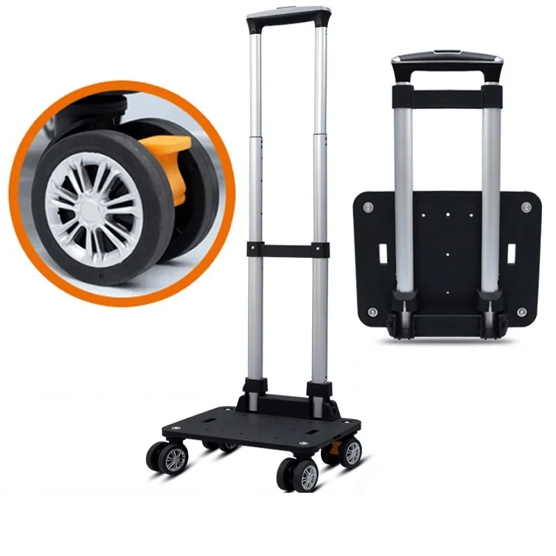 Portable Folding Luggage Cart Luggage 5-Wheel Trolley Lightweight Folding for School Bag Home Travel Shopping Hand Truck