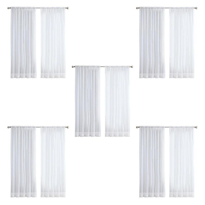

10Pcs Super Soft Great Hand Feeling White Tulle Curtains For Living Room Decoration Veil Chiffon Solid Sheer Voile