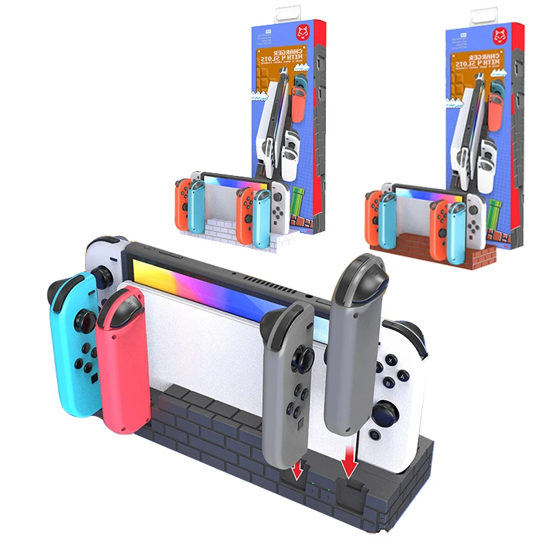 

Ns Switch Controller Charger Dock Station Switch Oled Joypad Charging Stand Station For Nintendo Switch /Switch Oled 4 Joycons