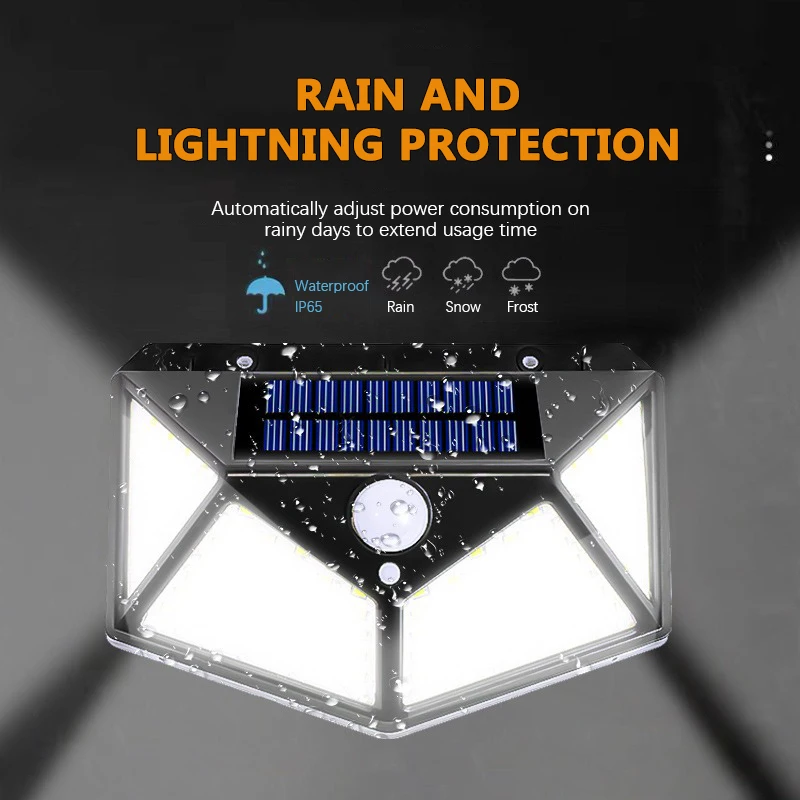 100 LED Solar Wall Light with Motion Sensor 2