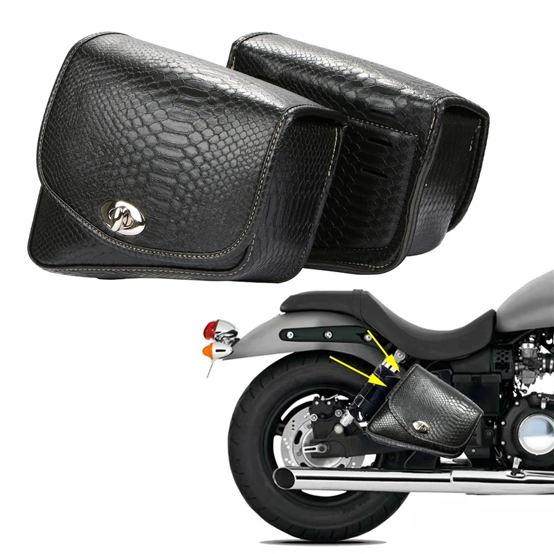 2 stücke Motorrad Universal Side Sattel Tasche Motorrad Leder Werkzeug  Gepäck Lagerung Tasche Zubehör für Harley Sportster XL883 1200| | -  AliExpress