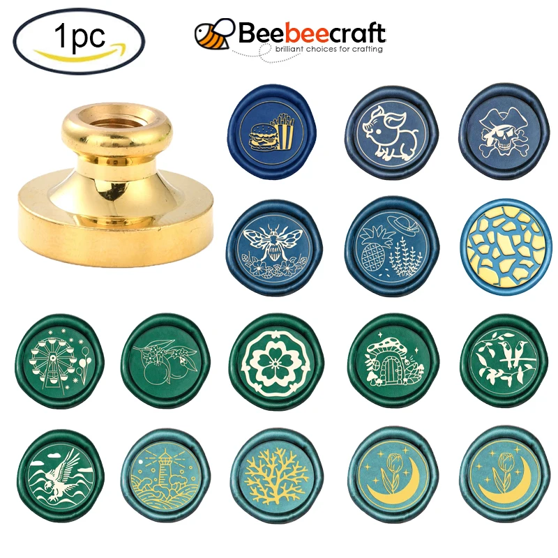 

1PC DIY Scrapbook Brass Wax Seal Stamp Head Tape Golden 25x14mm