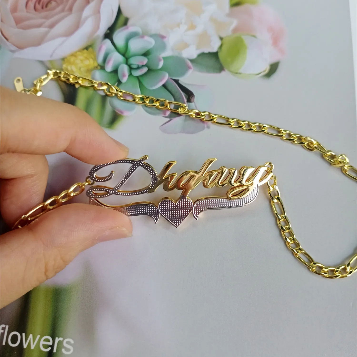 2023 Personalized Also Double Layer Name Necklace Personalized Chunky Pendant Necklace For Women Sweater Chain Necklace Jewelry