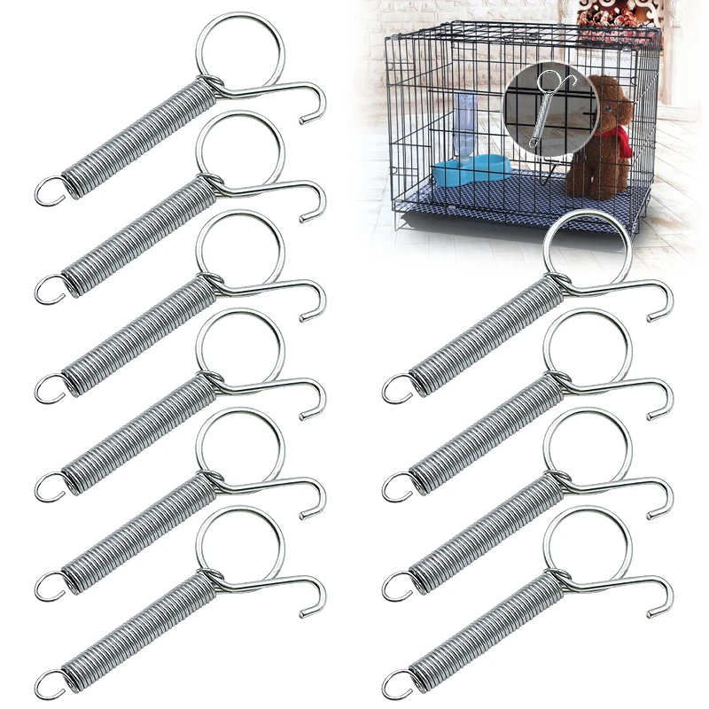 Gancio A Molla Per Porta A Gabbia Da 8.5Cm Ganci A Molla In Metallo Molla Di Fissaggio A Tensione Robusta Per Gabbie Per Conigli/Uccelli/Criceti 5/10 