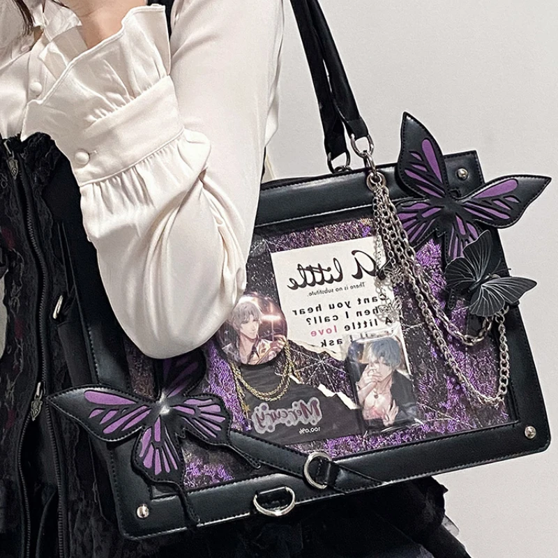 

Xiuya Готическая сумочка в стиле "Лолита", Y2k, лабиринтная бабочка, паук, паутина, Диабло, Сумка с цепочкой, винтажная Элегантная модная сумка через плечо