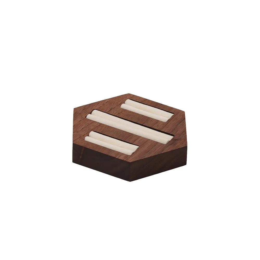 Dark Brown Rectangular Black Walnut Solid Wood Earring Display Stand 1Piece jewelry storage bags For Storage Photo Props Jewelry Display Stand