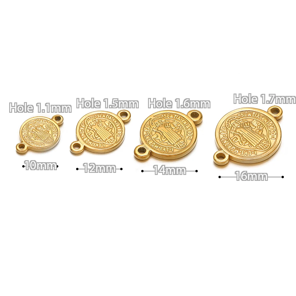 5 Stück Edelstahl Gold Farbe Jesus Kreuz Charms Verbinder für DIY Erkenntnisse Halskette Komponenten Schmuckherstellung Zubehör – Detail 1