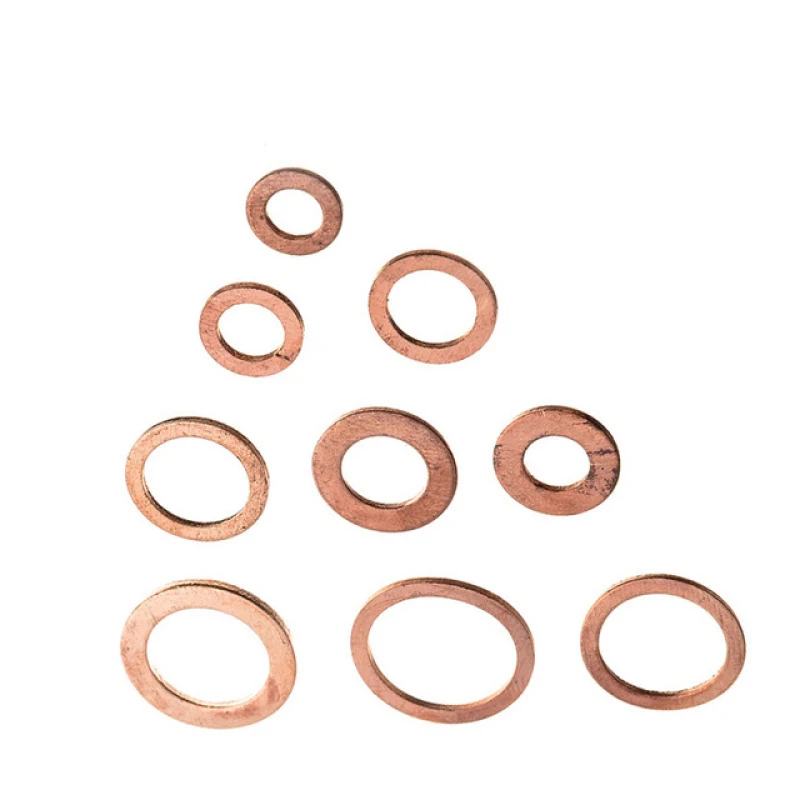 200 Pcs Copper Washer Gasket Shims Set Flat Ring Seal Assortment Kit With Box M5-M14