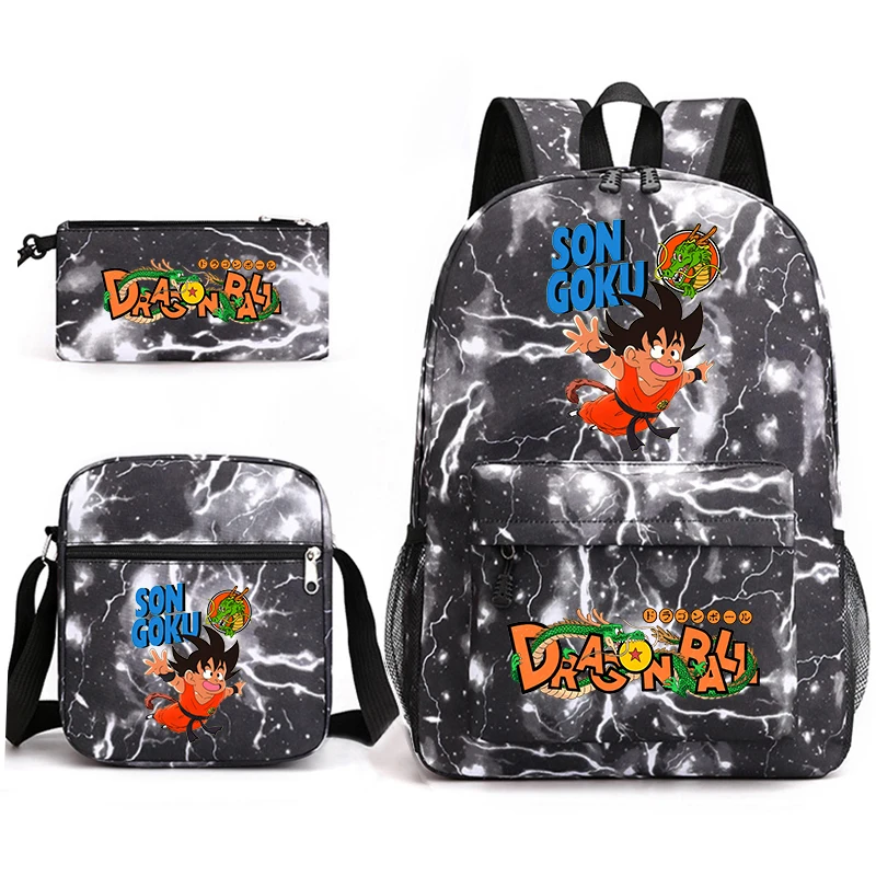 Kids Teen Dragon Ball Z Backpack Set with Shoulder Bag Pencil Case Cartoon School Bags for Boys Girls Students 1