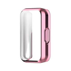 Durable TPU Full Cover Protective Case with Screen Protector for Fot Galaxy Fit 3 (Rose Pink)