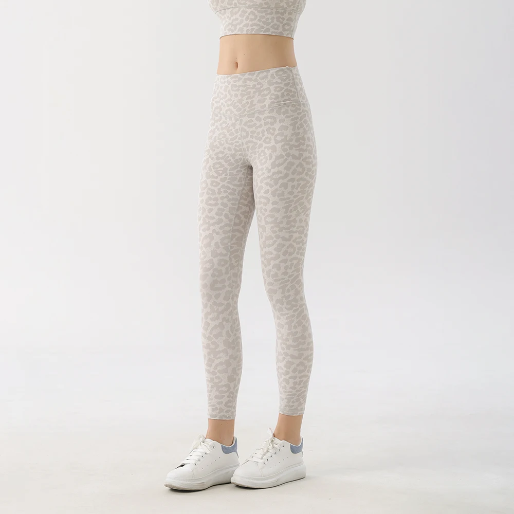 سراويل رياضية ولياقة بدنية للسيدات بطبعة الفهد سريعة الجفاف، سراويل ضيقة للركض والتدريب على اليوجا