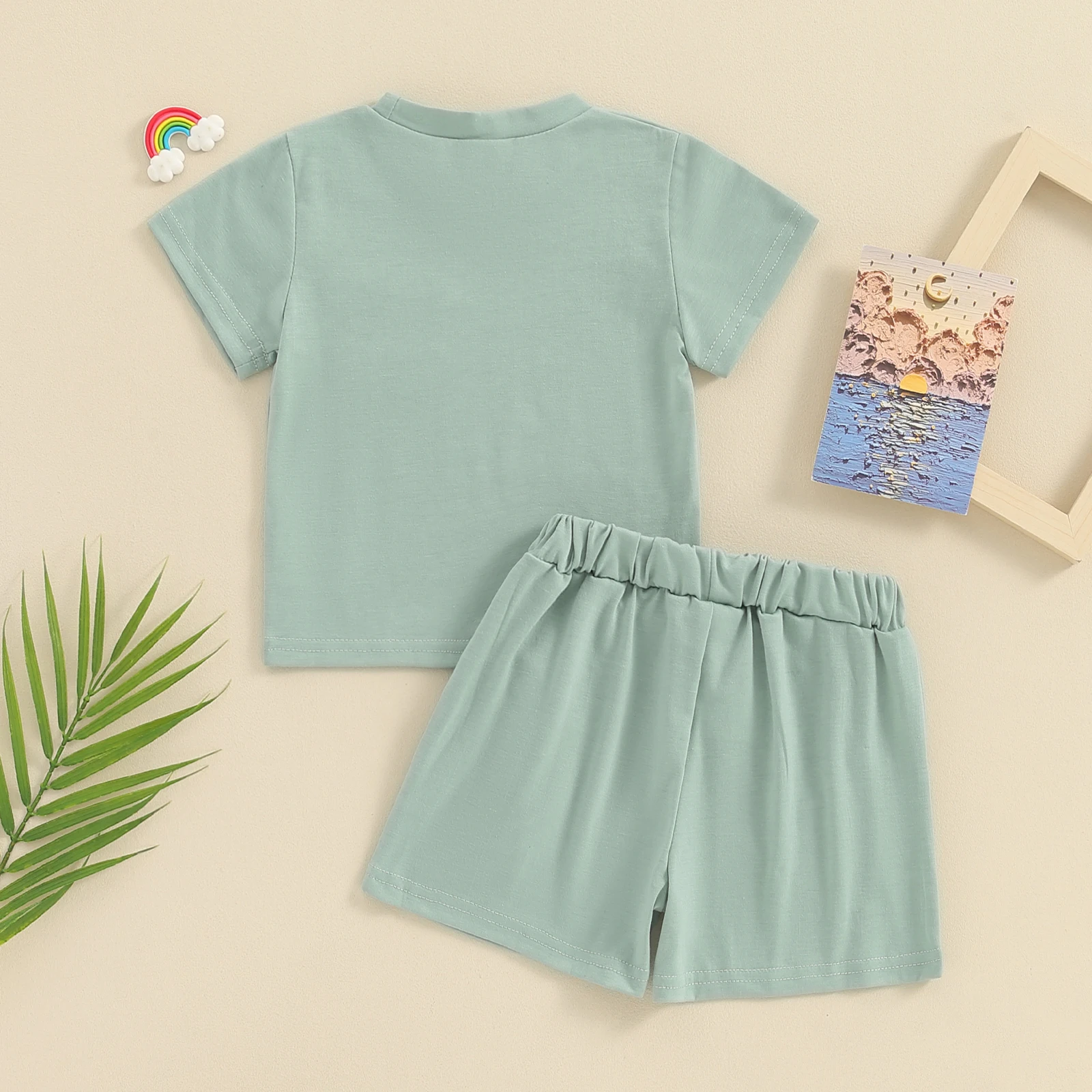 Baby boy outfits boys shorts set Pudcoco Toddler Baby Boys 2 Piece Outfits Short Sleeve T-Shirt and Elastic Shorts