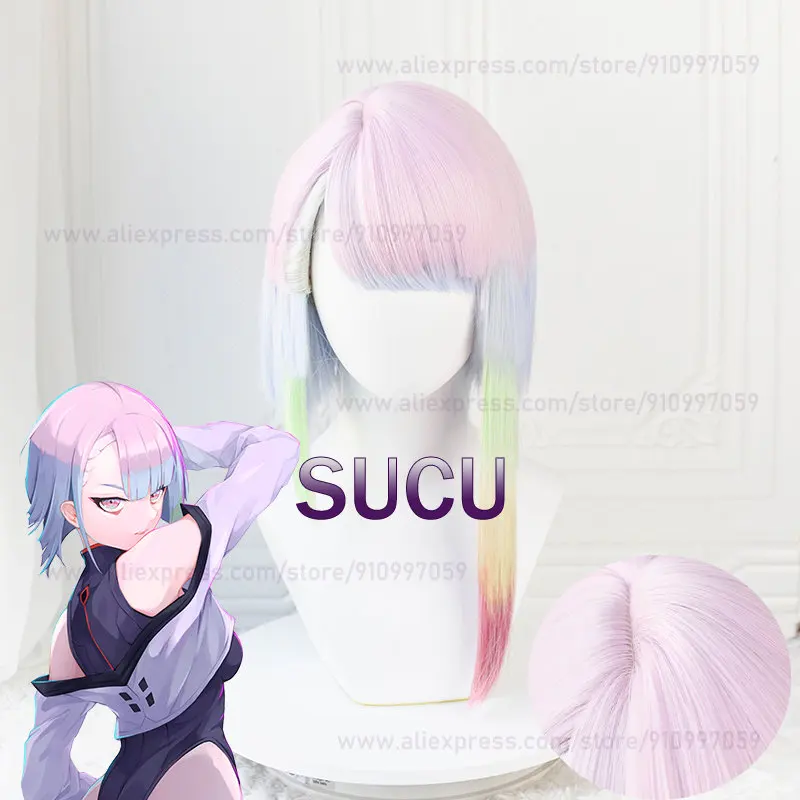 

Lucyna Kushinada Cosplay Wig Anime Wigs 45cm Multicolor Gradient Hair Heat Resistant Synthetic Hair