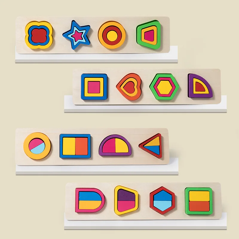 

Пазлы Монтессори Деревянные для детей 3 лет, развивающие сенсорные игрушки, в форме сортировки и укладки, детские подарки