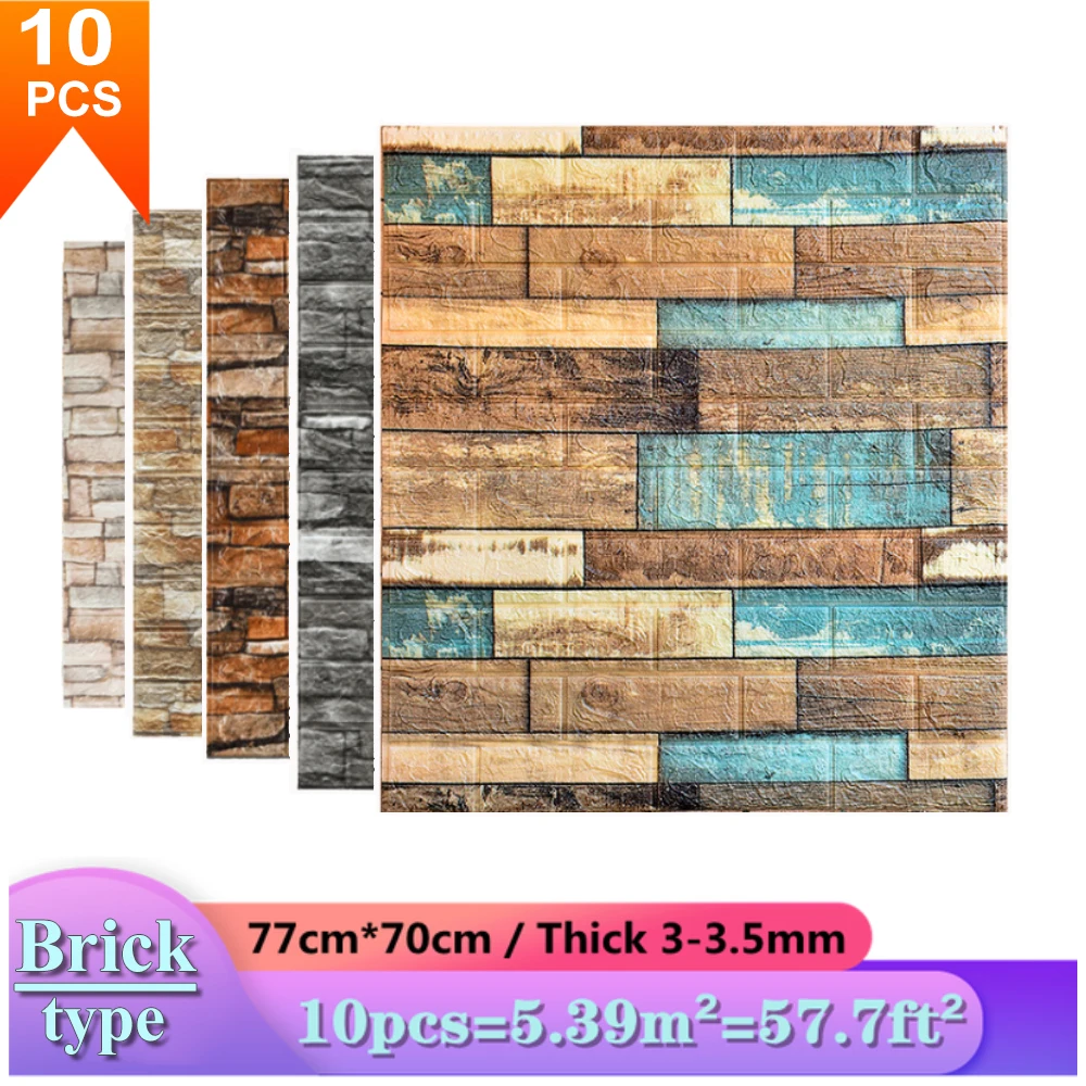 3D Wall Sticker Brick Pattern Wallpaper Realistic appearance for Panels Home Decor Living Room Bedroom House Decoration Bathroom | Дом и сад