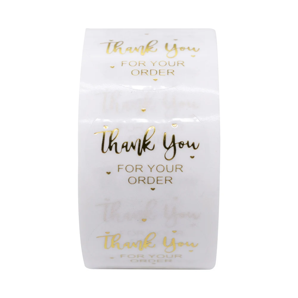 50-500pcs "THANK You For Your order"sticker For Envelope Sealing Labels Sticker Black Pink Transparent Gold Sticker Stationery