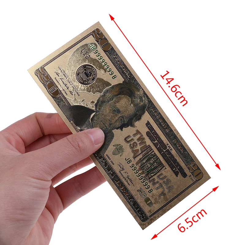 24K Gold Plated Souvenir Banknotes Dollars 7pcs/Set gold plated banknote