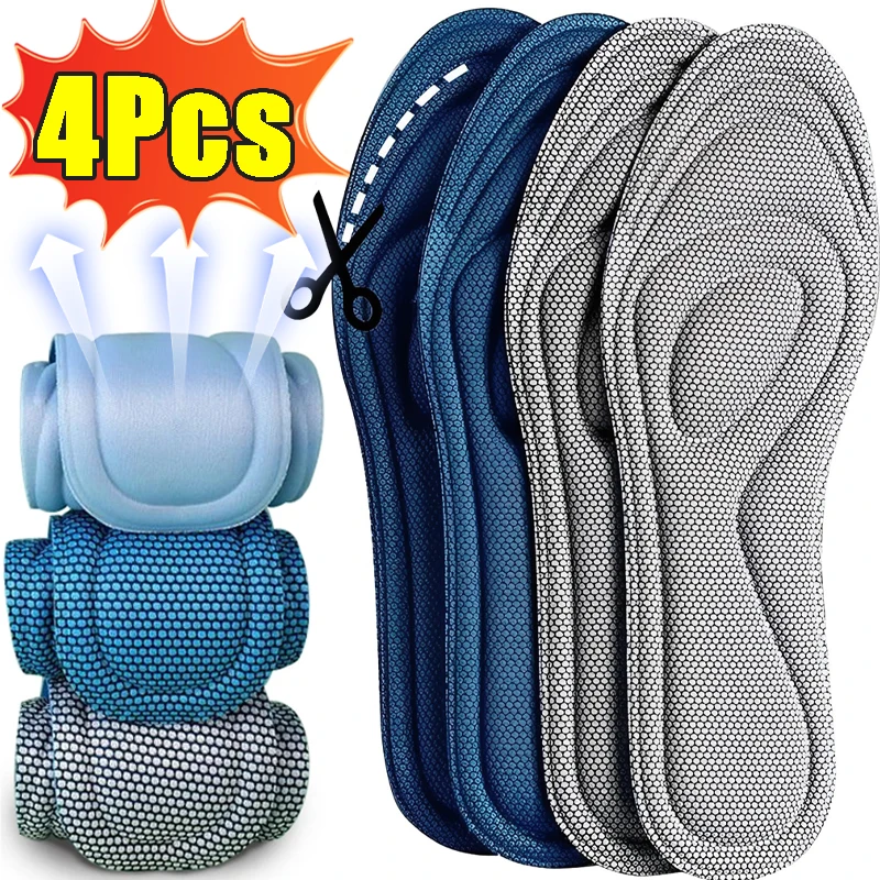 2/4 adet Bellek Köpük Tabanlık Erkek Kadın Nano Antibakteriyel Masaj Spor Pedleri Ayak Ortopedik Yastık koşu ayakkabısı tabanı_voghion.com