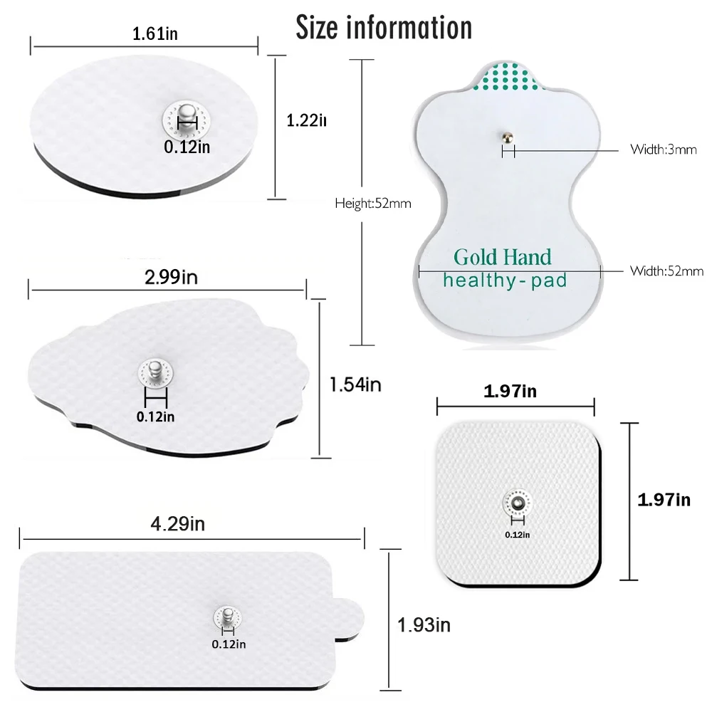 10 PCS Electrode Pads Multi-size Gel Adhesive Patch EMS Low Frequency Pulse Full Body Muscle Relaxation Massage Patch