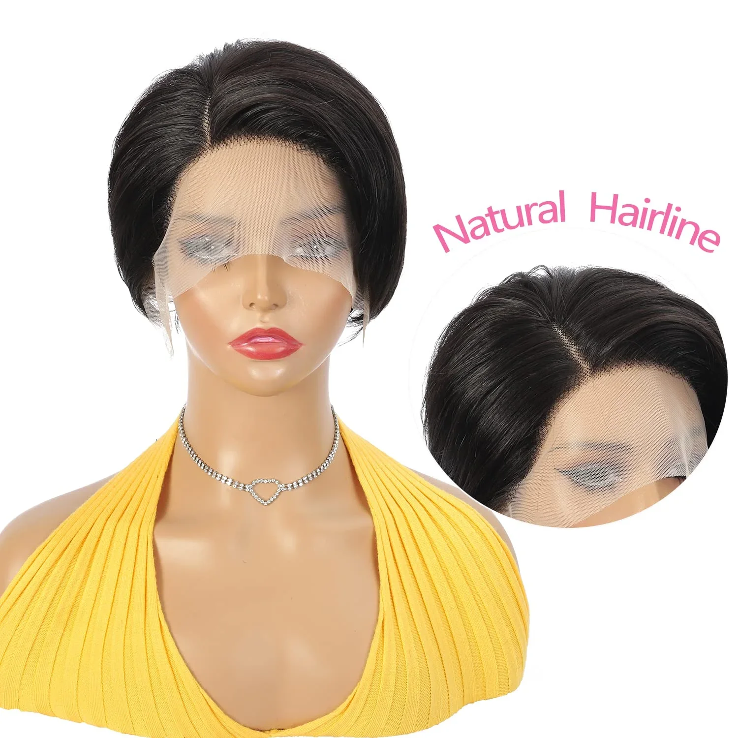 Pixie Cut Wig Lace Human Hair Wigs for Women Transparent Straight Short Bob Wig Glueless Lace Wig Prepluck Brazilia Human Hair