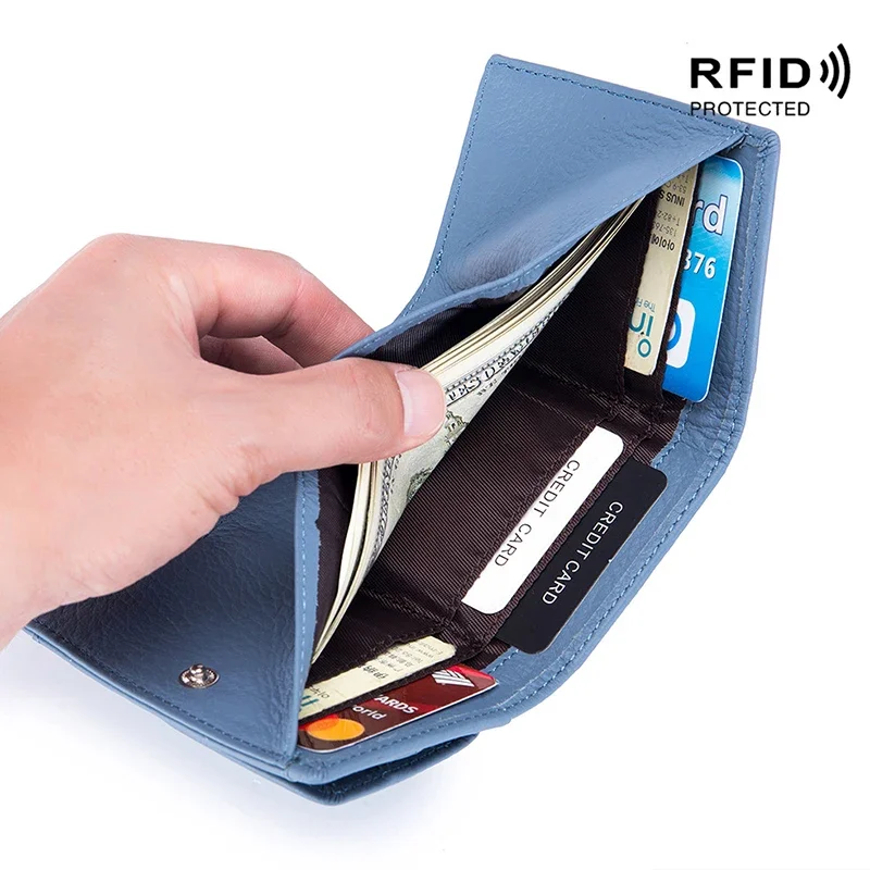 Small Wallet Women's Genuine Leather Japanese Wealth RFID Coin Bag Money Clip Mini Wallets Short Purse Fashion Design Pack Case