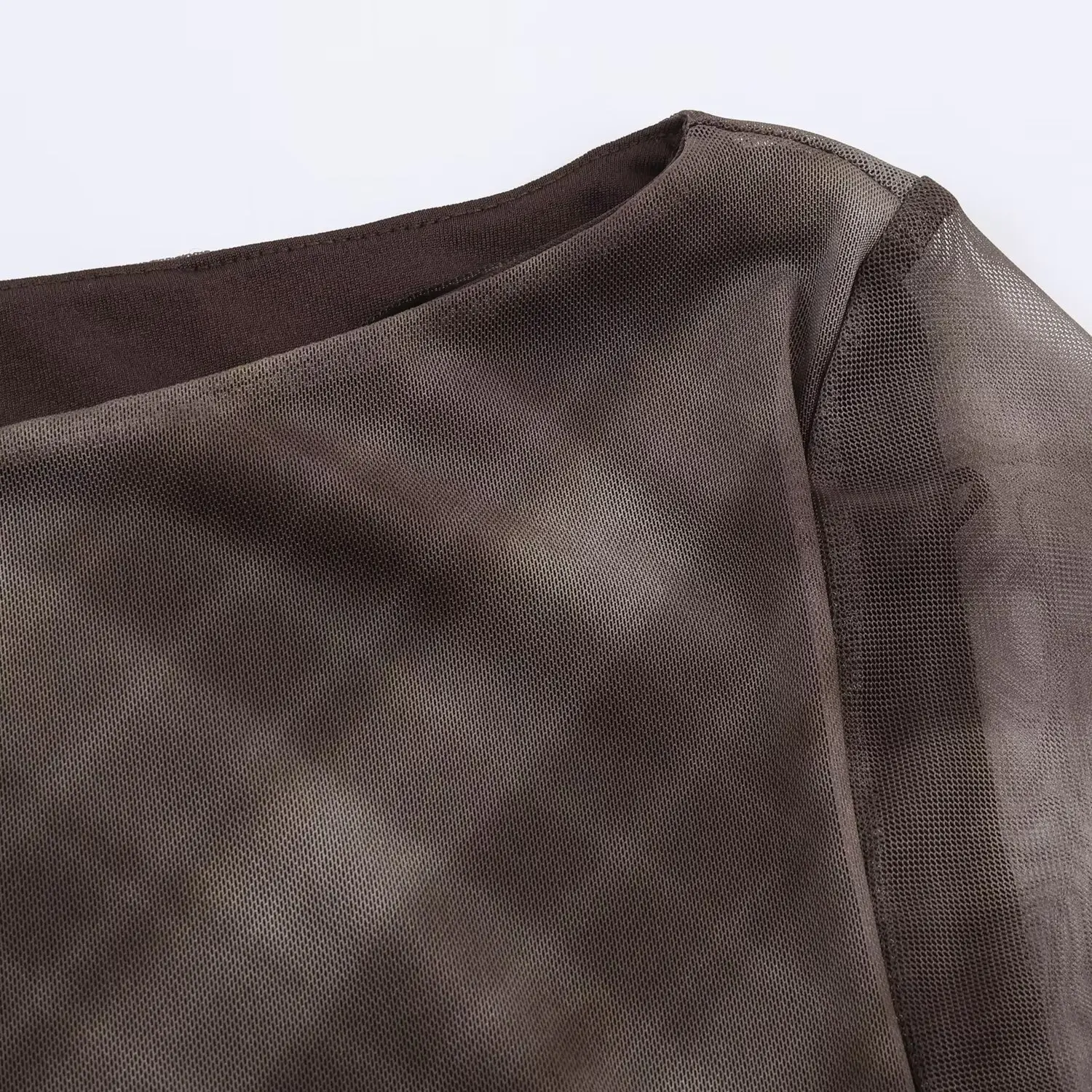 Women Spring Tulle Plaid Long Dress Female Fashion Pleated Long Sleeve Asymmetric Skirt Hem Dress Lady Vintage Dress Streetwear