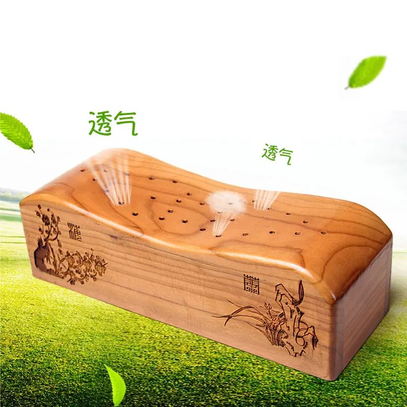 

Mount Taishan Fuyuange pillow cervical vertebra pillow log solid wood hard pillow massage wood carving decoration gift
