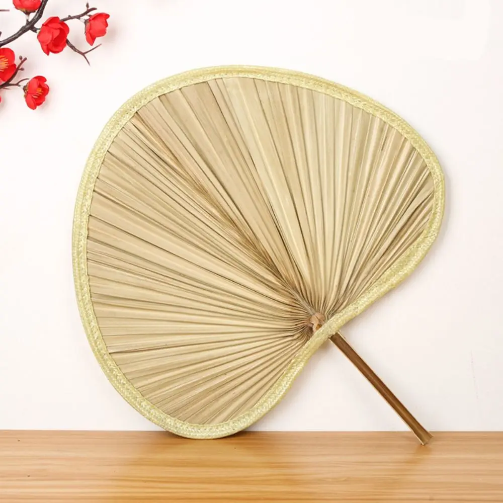 Portable Lightweight Handmade Hand Fan Manual Natural Palm-Leaf Fan Decoration Summer Cooling Accessories