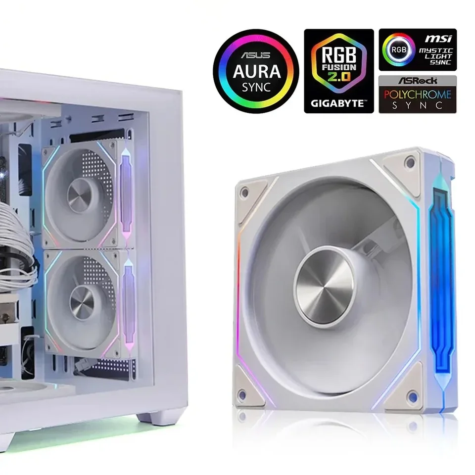 PRISM RS Computer Case 12cm ARGB 4 Pin Quiet Cooling Fan 12V Large Air Volume 800-1600RPM_voghion.com
