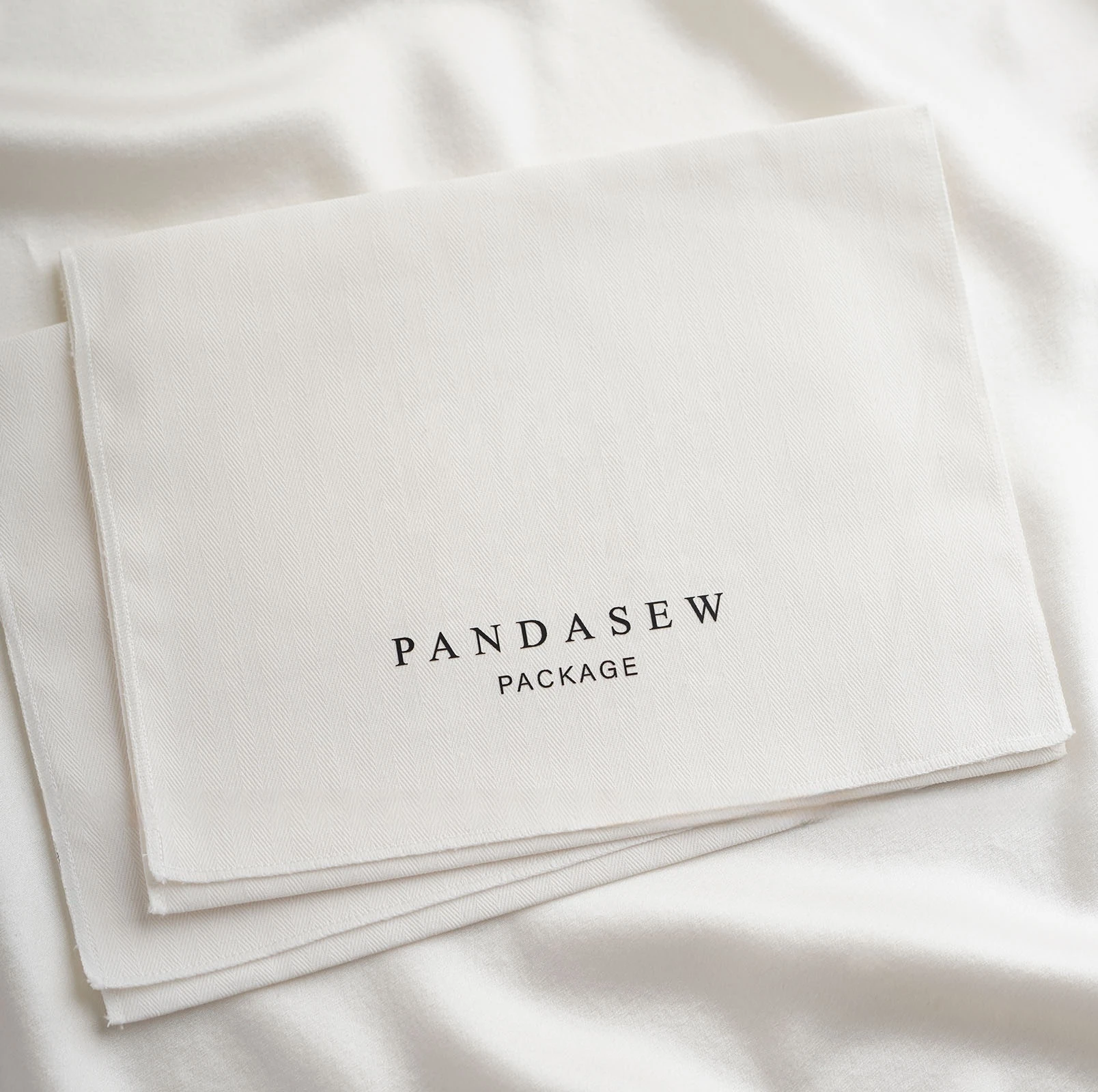 Custom Logo Dust Bag Covers Soft Herringbone Cotton Purse Envelope Shape Packaging Gift Bag Jewelry Pouch