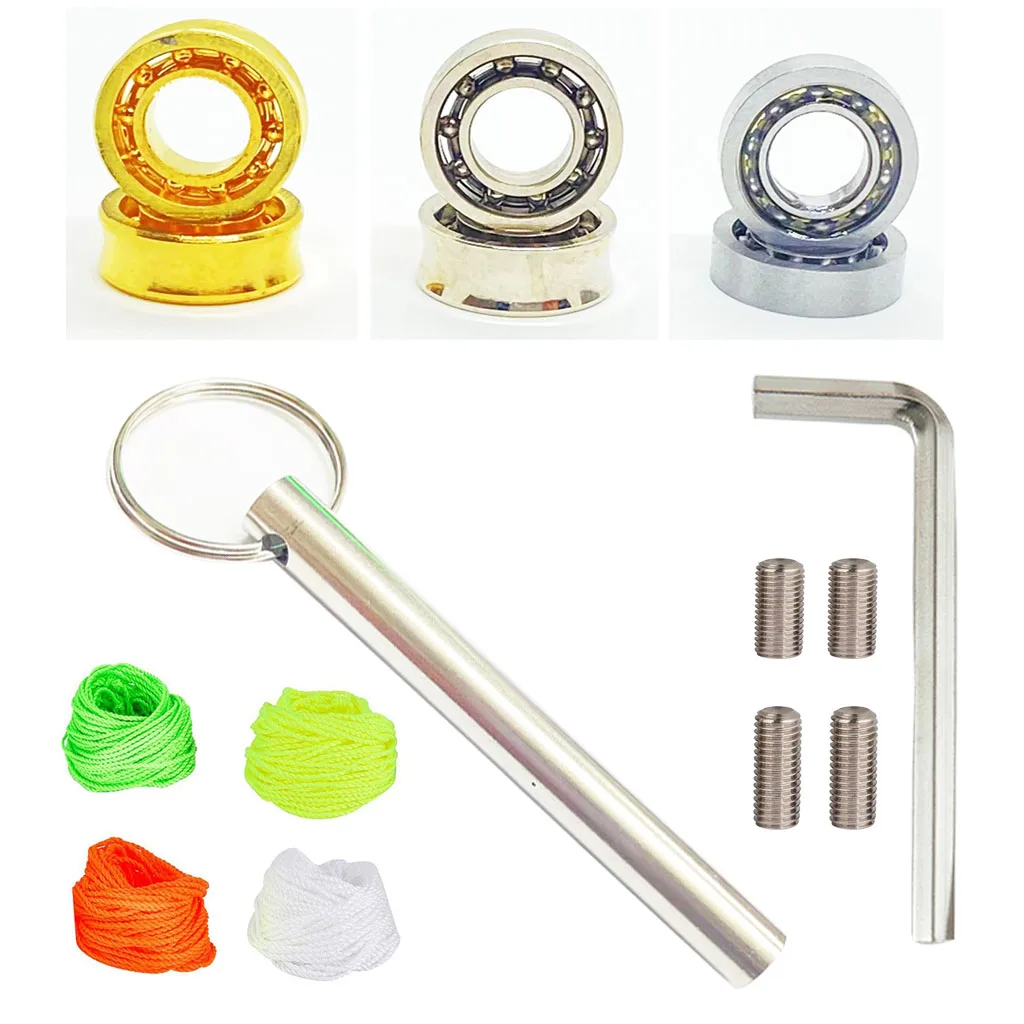 16Pcs/Bag Unresponsive Yoyo Bearings Bearing Removal Tool Yoyo Strings Responsive Yoyo Bearings Stainless Steel Axle w/ Wrench