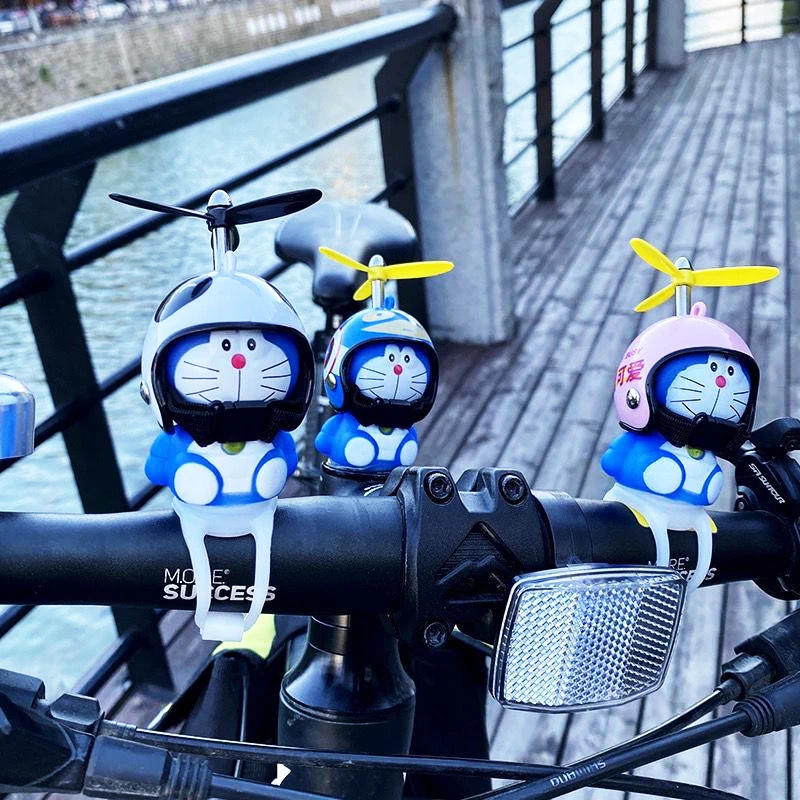 

31Styles Car Bicycle Doraemons Bamboo Dragonfly Propeller Helmet Ornament Electric Car Motorcycle Doll Decor Accessories Kid Toy