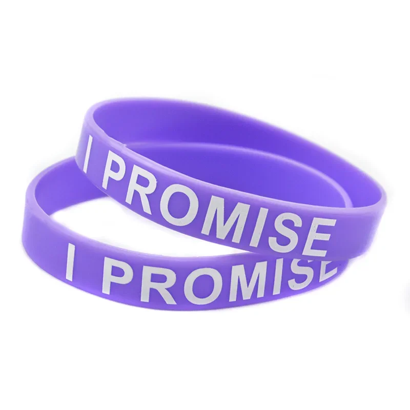 1 PC I Promise Silicone Bracelet Sports Wristband Motivational Bangle Unisex Adult Size 9 Colors 3