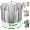 Rotating Pencil Organizer with 6 Compartments 360° Turntable Detachable Cosmetics Storage Box Round Revolving Makeup Brush 1