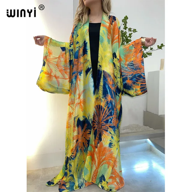 Europe WINYI new tunic bikini sweet lady pink boho Cardigan stitch Cocktail sexcy Boho Maxi Holiday Batwing Sleeve KIMONO mujer 4