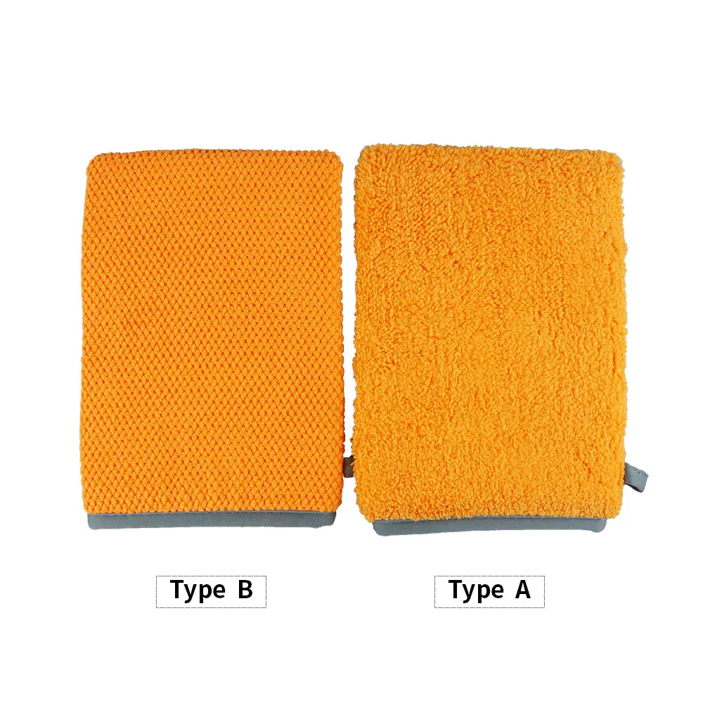 Car Cleaning Gloves Microfiber Car Mitt Microfiber Cleaning Gloves Microfiber Washing Gloves Microfiber Gloves Car Cleaning Magic Clay Bar Washing Gloves Tools Auto Care Car Detailing Clean Cloth Marflo Polish Orange Mitt