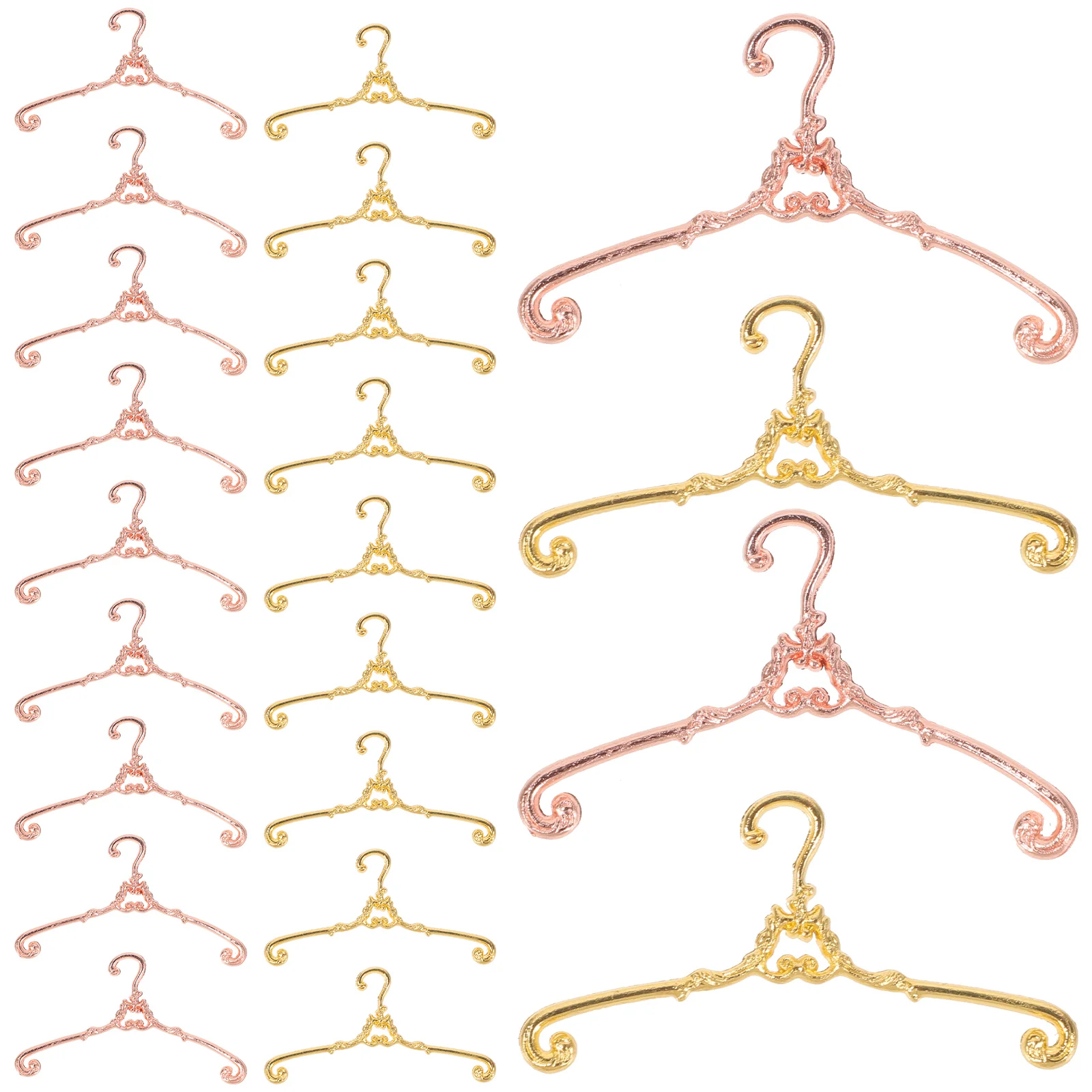 

40 Pcs Wardrobe Hanger Baby Accessories Dollhouse Metal Small Clothing Rack