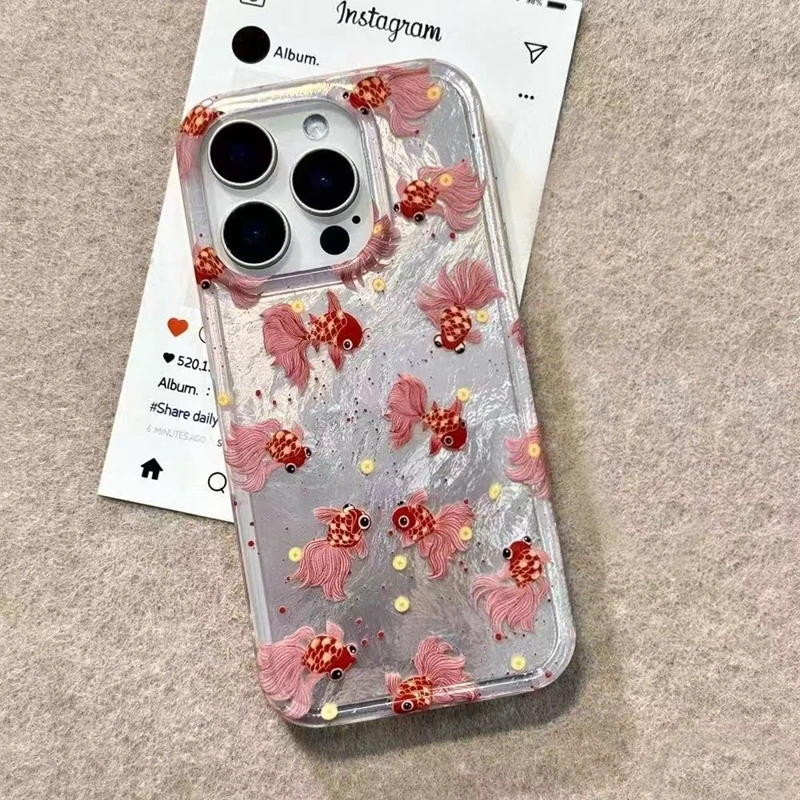 Koi Fish Print Phone Stand Holder Case