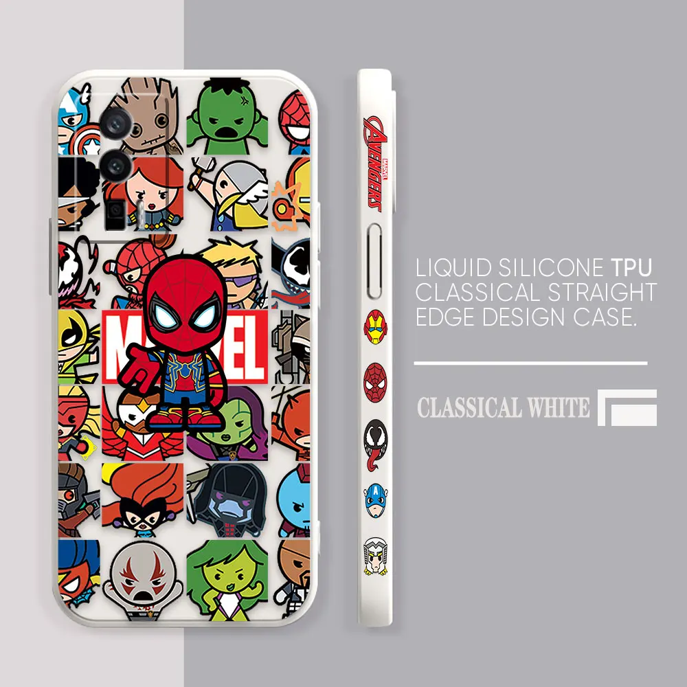 thumbnail image 1 of Case For Redmi K60E K60 K50 K40S K40 K30 9A 9 8A 10 Pro 4G 5G Simple Liquid silicone Case Marvel Cartoon Iron Spider-Man Poster, 1 of 5