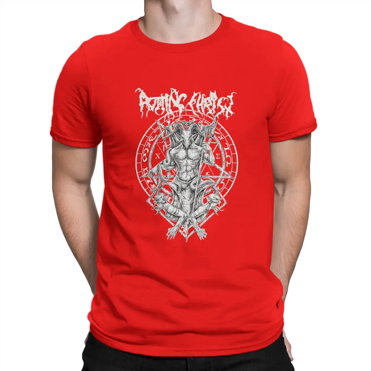 thumbnail image 1 of Camisetas de rock para hombre, de algodón puro, impresionantes camisetas de cuello redondo, camisetas de Cristo podrido, camisetas de manga corta para adultos, 1 of 7