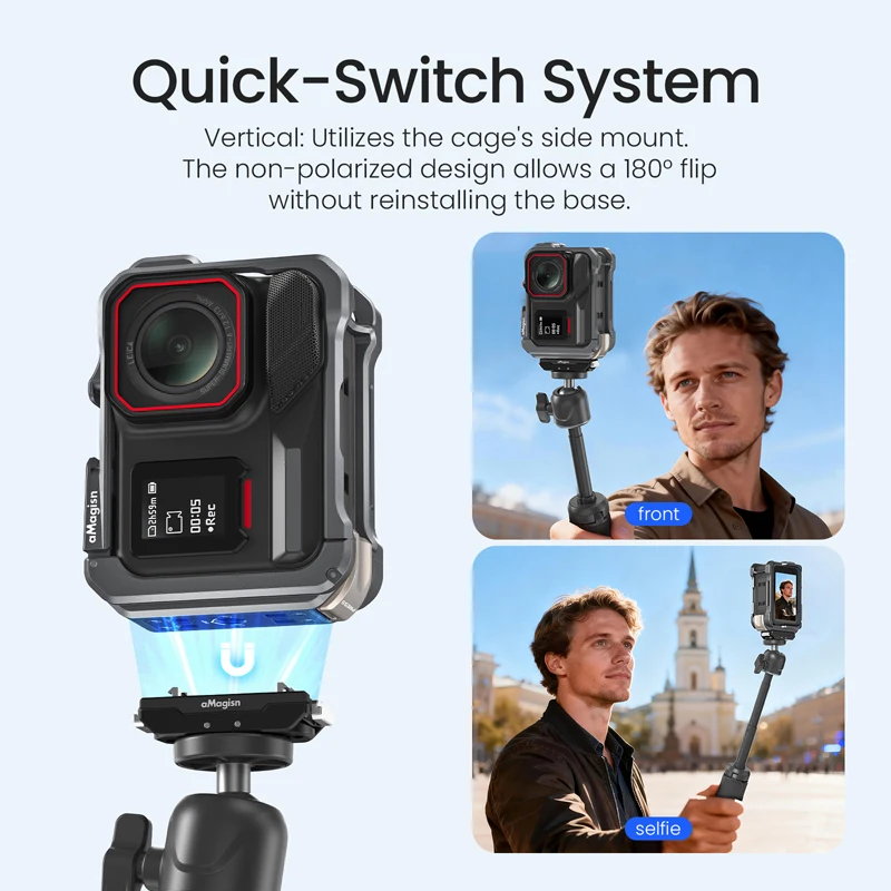 Insta360 ACE PRO 1/2 카메라 렌즈 캡용 금속 토끼 케이지 수평 수직 촬영 퀵 릴리스 보호 프레임 액세서리